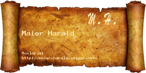 Maier Harald névjegykártya
